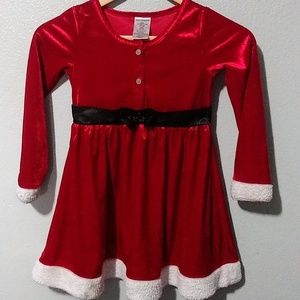Holiday dress girls size M(5/6) red velvet look